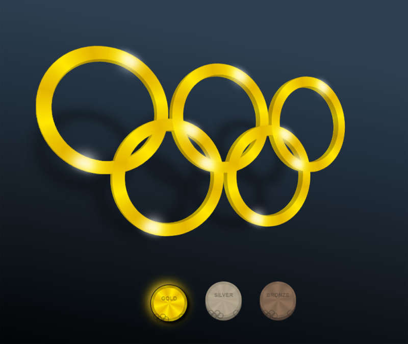 3D奥运五环图形特效