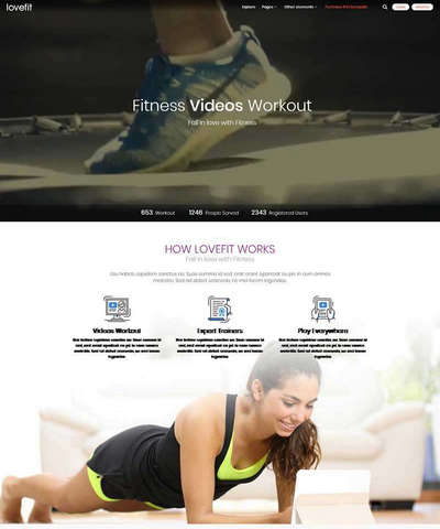 健身私教训练视频教程html静态网站模板