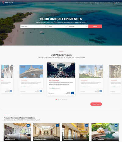 在线旅游酒店预订网站bootstrap模板