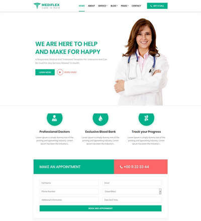 健康医疗行业静态html网站模板