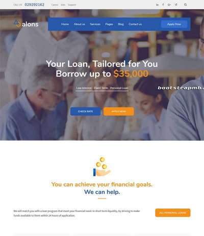 Bootstrap银行金融服务企业网