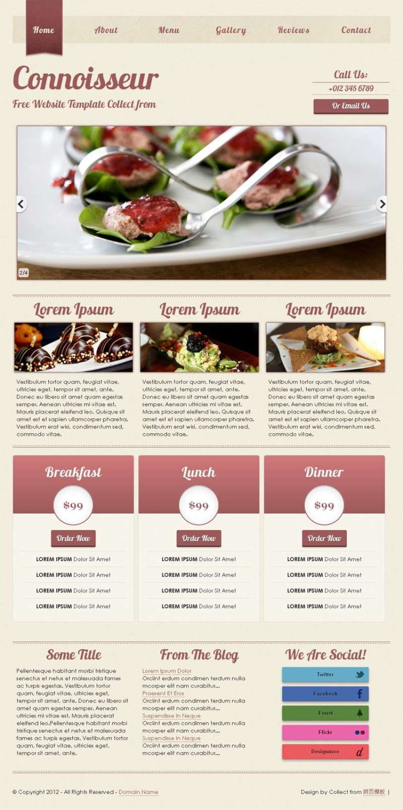 国外餐饮网站模板下载_国外美食网站模板素材html整站下载