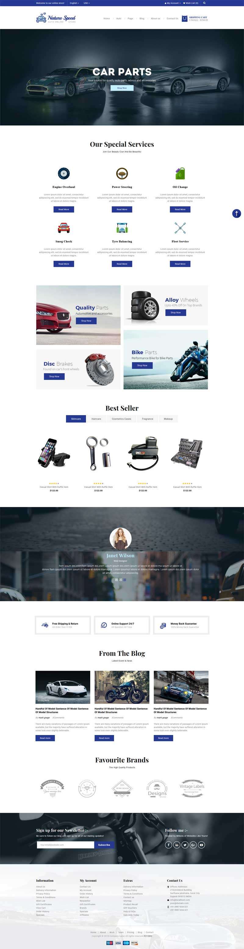 bootstrap汽车零件生产企业网站模板