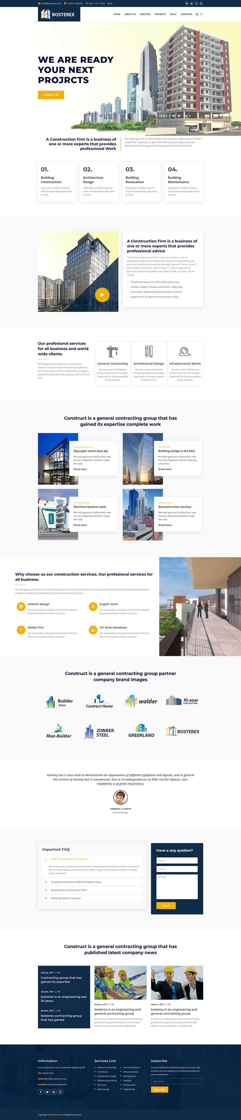 bootstrap建筑设计行业公司网站模板