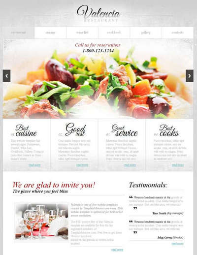 英文餐饮美食食品HTML网页模板整站下载