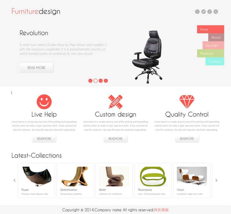 简单个性家具椅子公司html网站模板下载