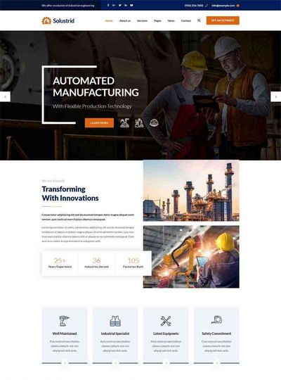 大型工业机械钢铁企业HTML静态网
