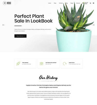简洁绿色盆栽植物网上购物商城html模板