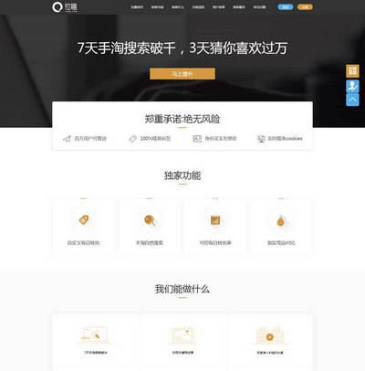 淘宝店铺运营平台服务单页html网站模板