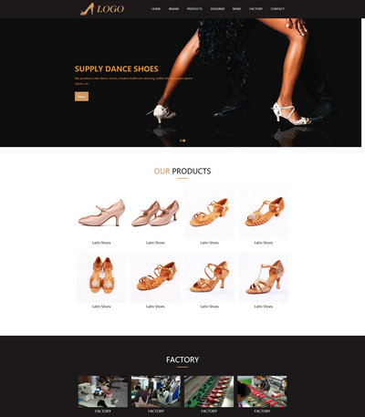 英文外贸舞蹈舞鞋专业生产销售网站pbootcms模板