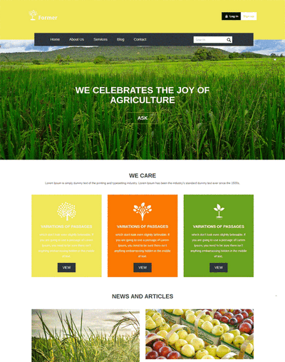 简约农产品种植公司html网站模板源码