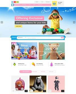 卡通风格母婴儿童玩具商城html静态网站模板