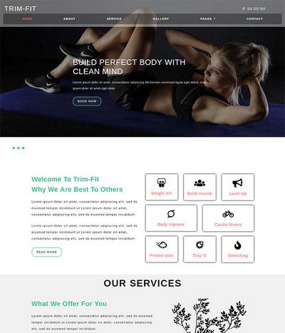 健身房健身俱乐部加盟企业html网站模板