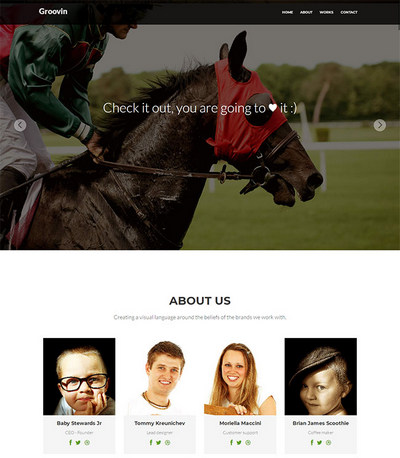 骑马爱好者CSS3网站模板
