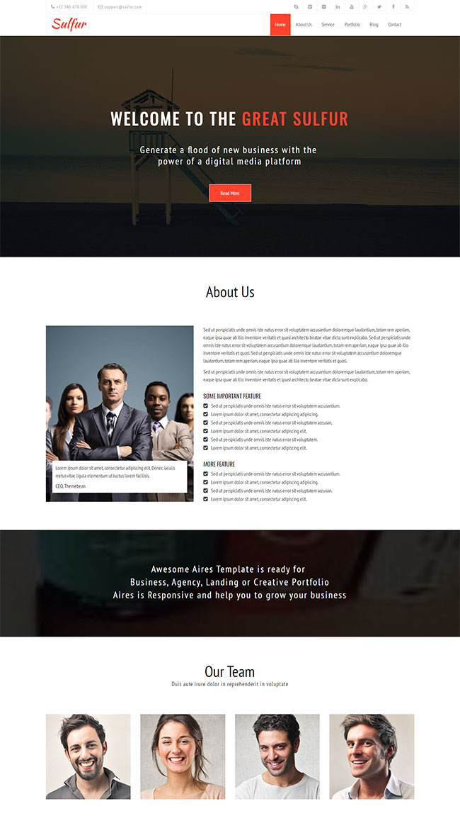 橙色UI设计企业网站模板
