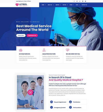 海外医疗服务公司HTML网页模板