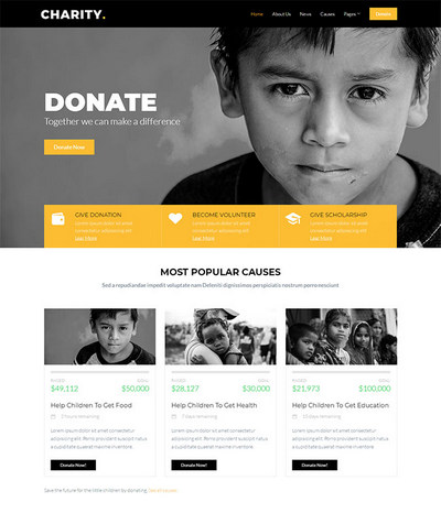 公益儿童救助慈善机构html静态网页模板