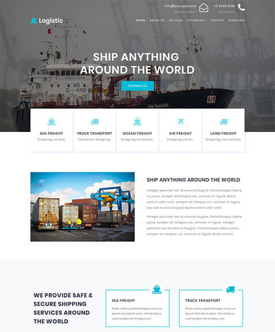 轮船货运集装箱公司html网页模板