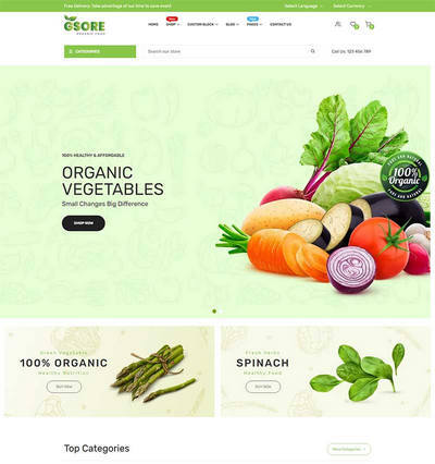 HTML5水果蔬菜生鲜配送服务商城模板