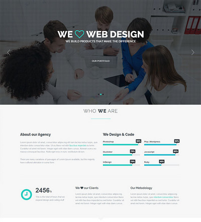 vi品牌设计印刷服务公司html网页模板(黑白两种色调)