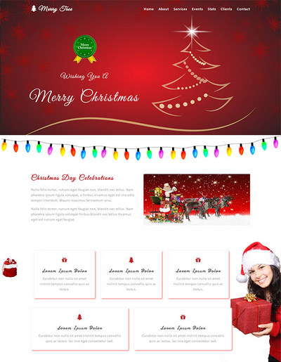 喜庆圣诞风格企业通用html网站模板