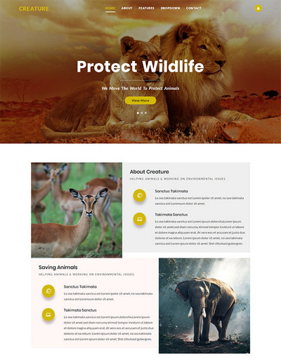 单页动物保护组织机构html网页模板