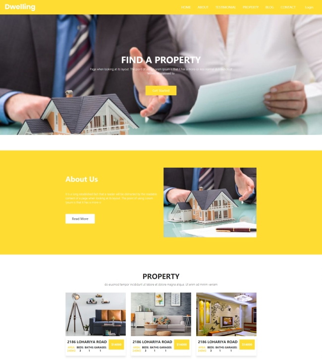 房屋出租交易服务公司html网站模板