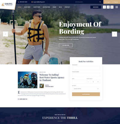 海上运动游艇租赁服务公司HTML网站模板