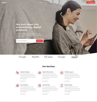 创意家居设计专业服务公司html5网站模板