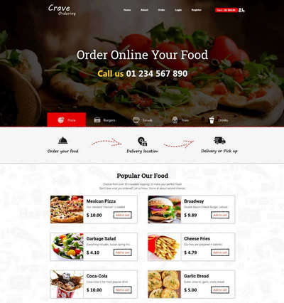 披萨汉堡订餐外卖餐饮服务公司html网页模板