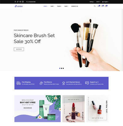 美容化妆品电子商城Bootstrap5网站模板