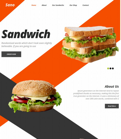 炸鸡汉堡餐饮美食服务公司html网站模板