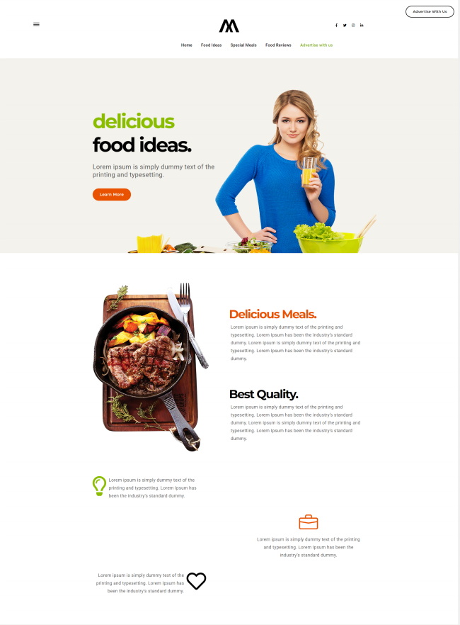 营养健康美食宣传公司静态html模板
