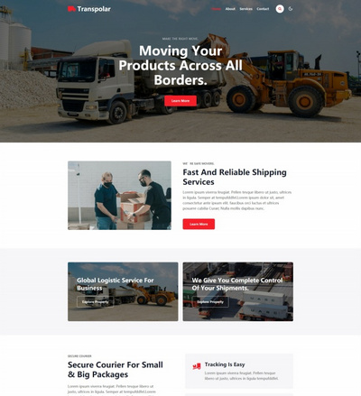 大气物流货物运输服务公司html网站模板