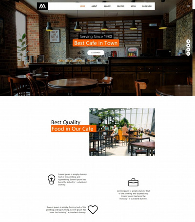 创意咖啡店宣传推广企业网站模