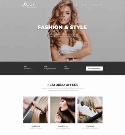 时尚美发形象设计公司html网站