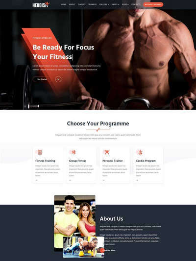 健身会所俱乐部私教服务企业html网站模板