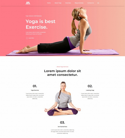 瑜伽舞蹈培训服务公司html单页