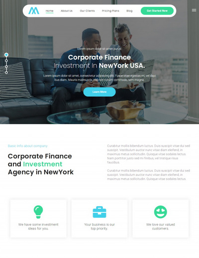 html5金融投资商务服务公司静态网站模板