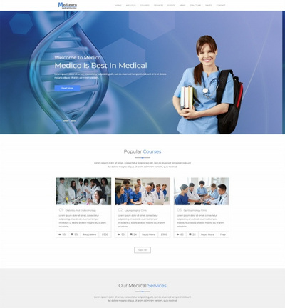 多风格响应式医学研究学院通用html网页模板