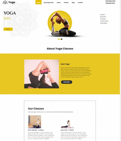 响应式瑜伽舞蹈培训机构html网