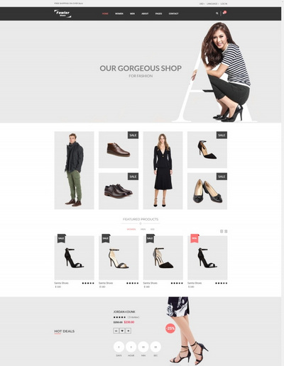 时尚鞋子专业销售商城html网站
