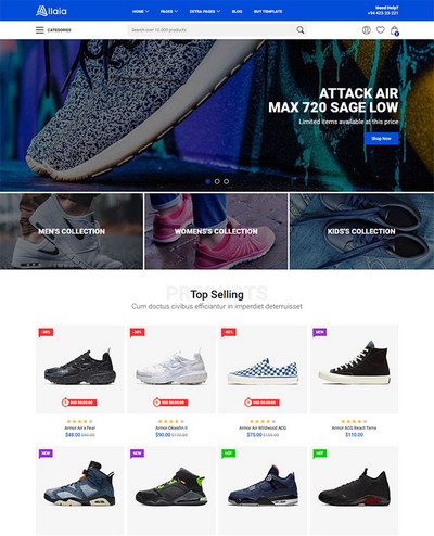 多风格鞋子购物商城html网站模