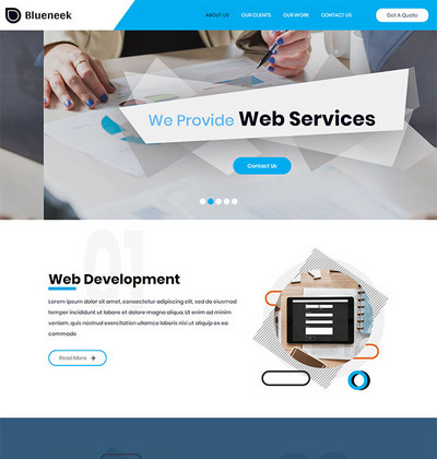 简洁web网站开发设计公司网页模板