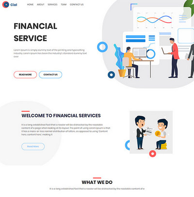 简洁金融服务公司通用html5网站模板