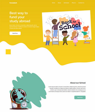 简洁儿童美术培训机构网页模板