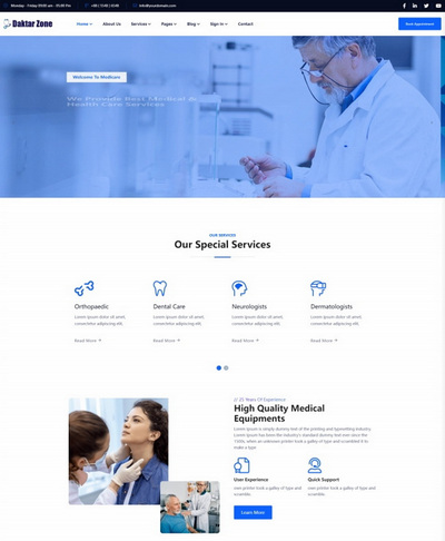 html5医疗健康医院服务机构通用网站模板