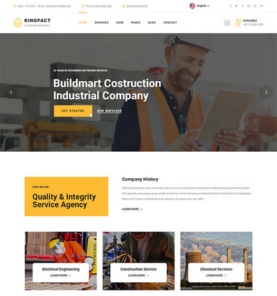 建筑工程施工服务公司html5网站模板