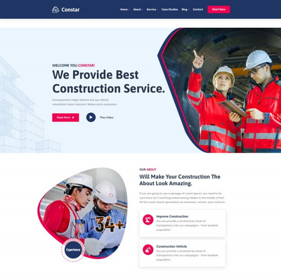 建筑工程项目施工服务集团企业网站模板