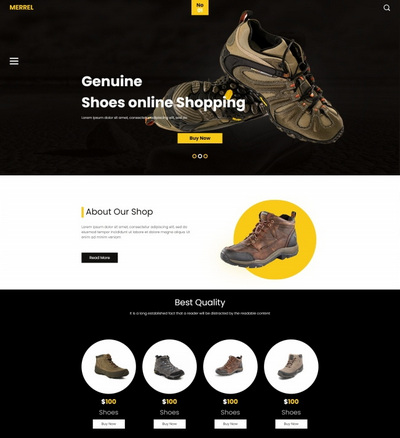 登山运动鞋电子商城html网页模板